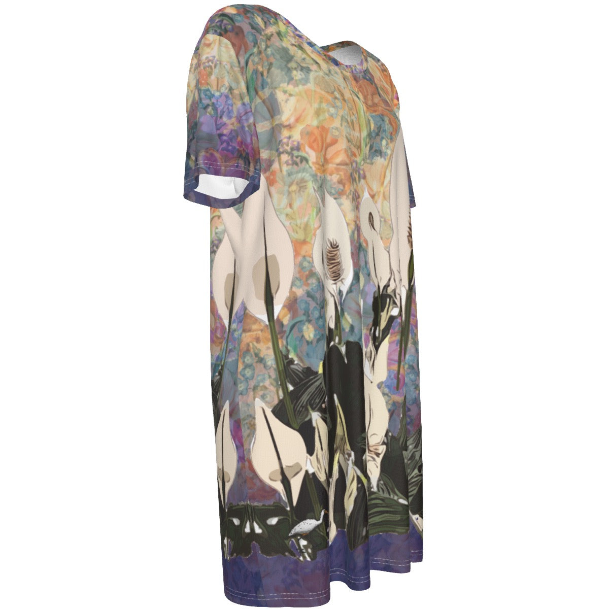 All-Over Print Women's Short Sleeve Waist Dress