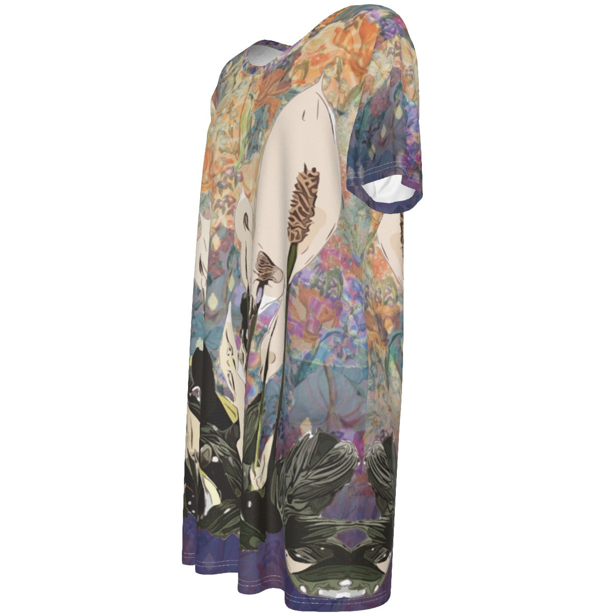 All-Over Print Women's Short Sleeve Waist Dress