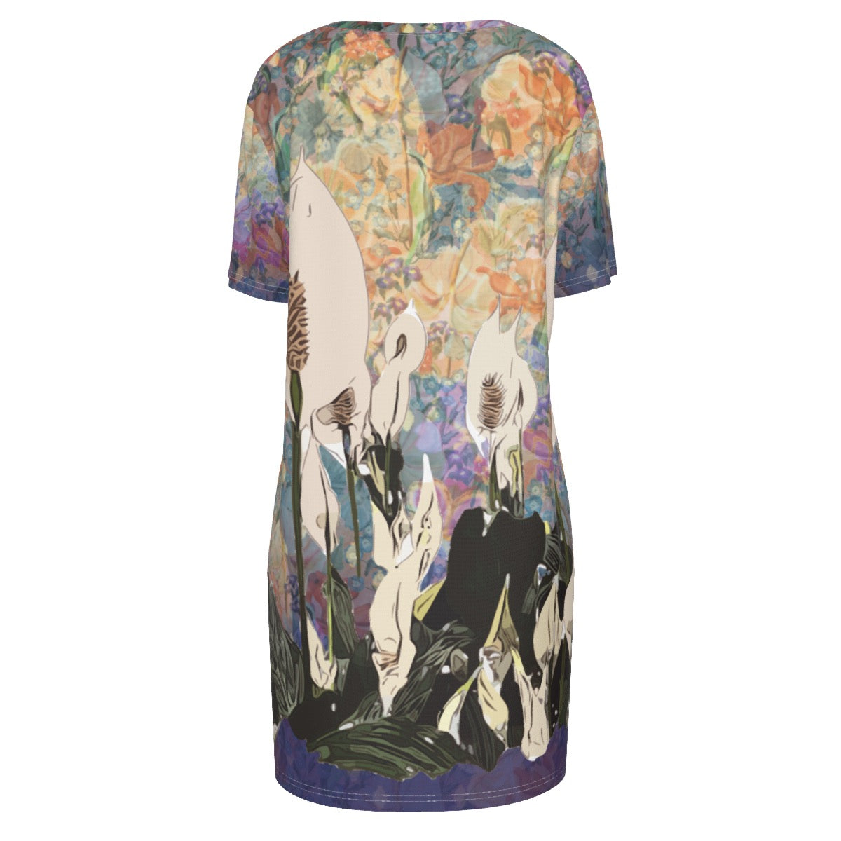 All-Over Print Women's Short Sleeve Waist Dress