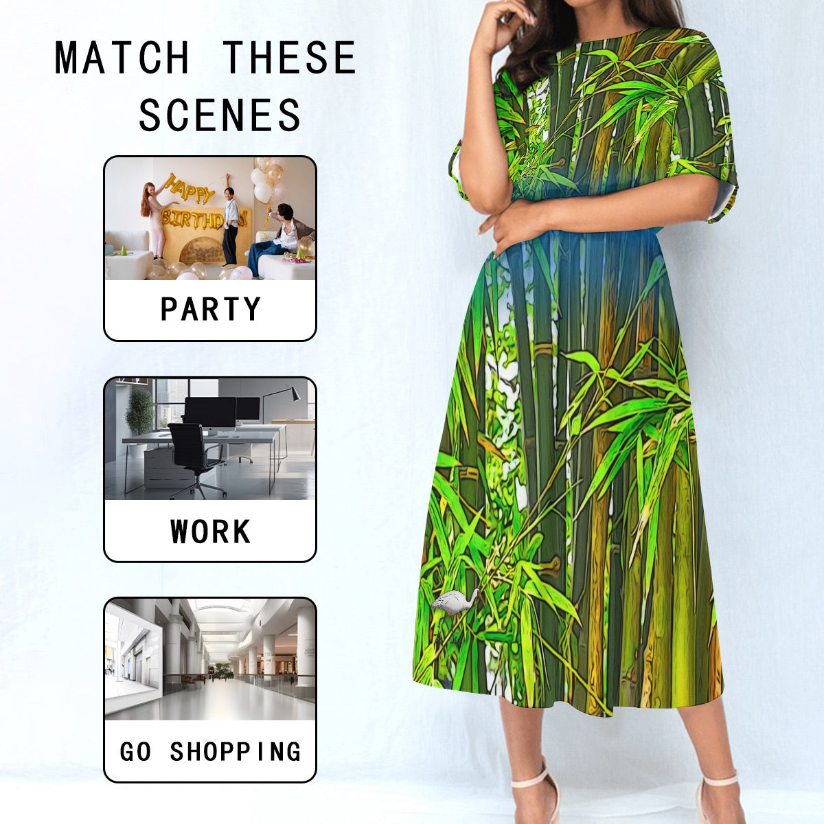 All-Over Print Women's Elastic Waist Dress
