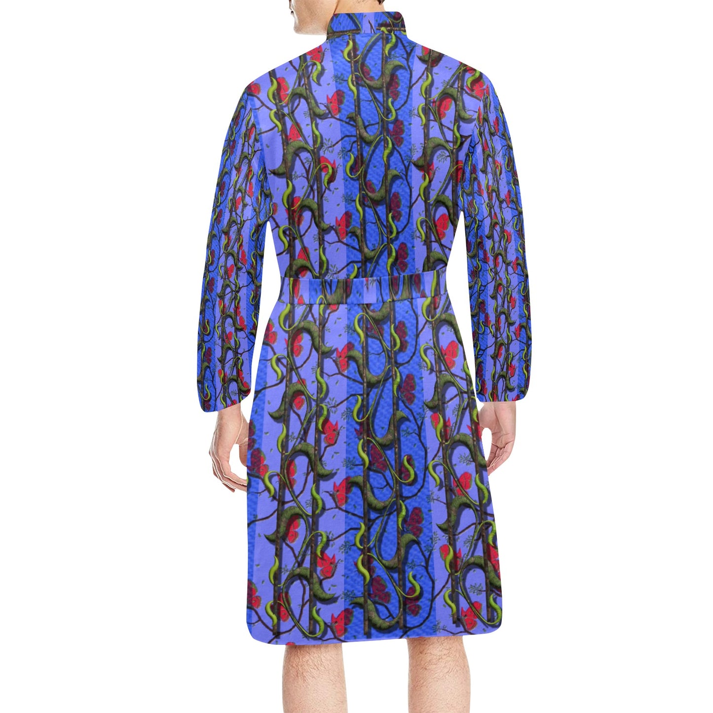 Men's Long Sleeve Belted Night Robe (H56)