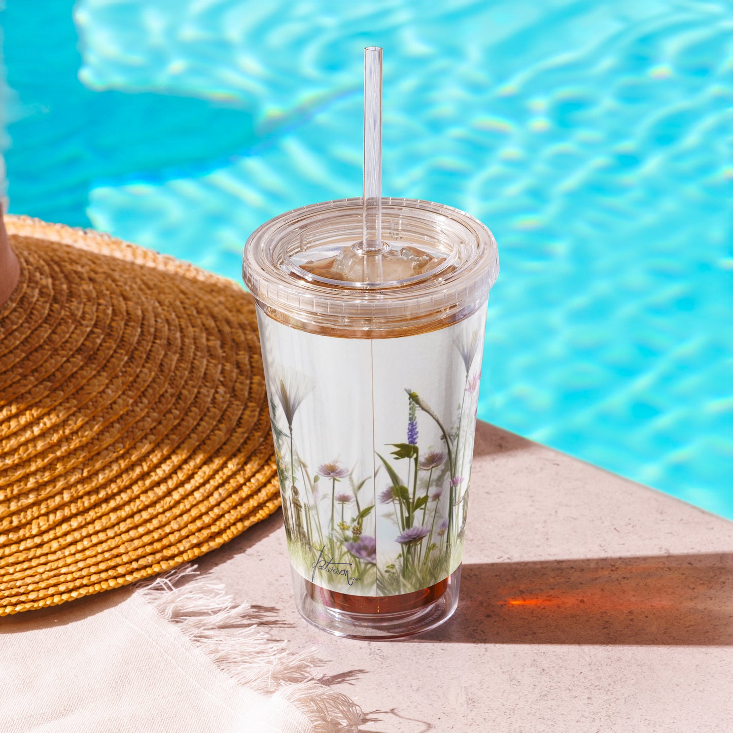 Clear plastic tumbler
