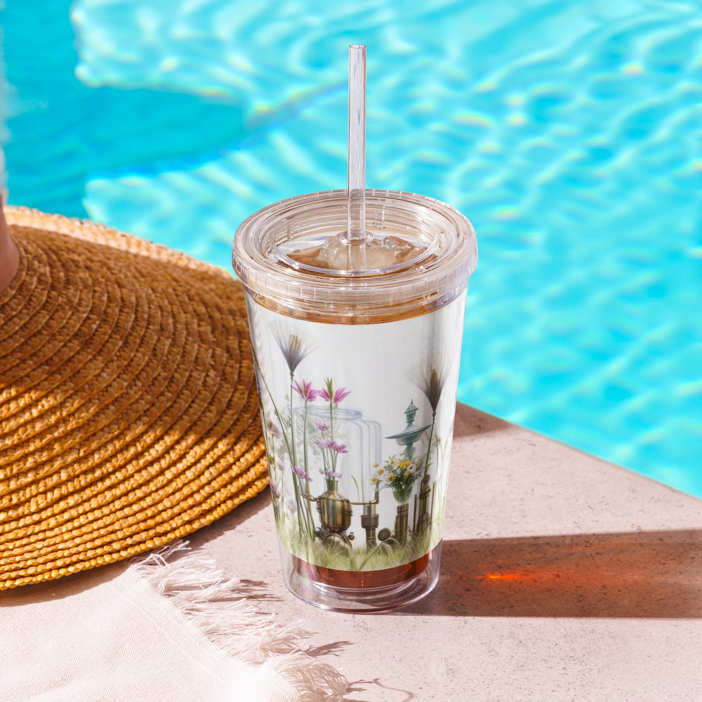 Clear plastic tumbler