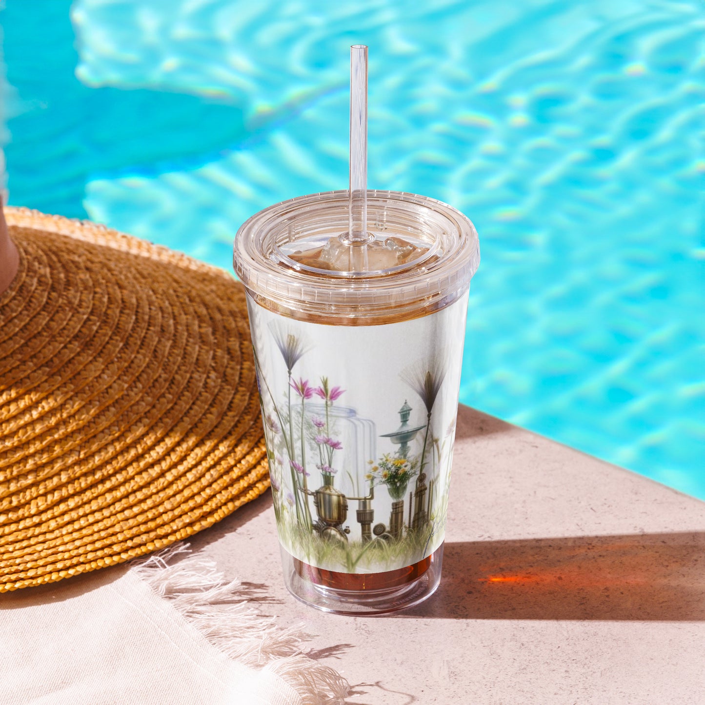 Clear plastic tumbler