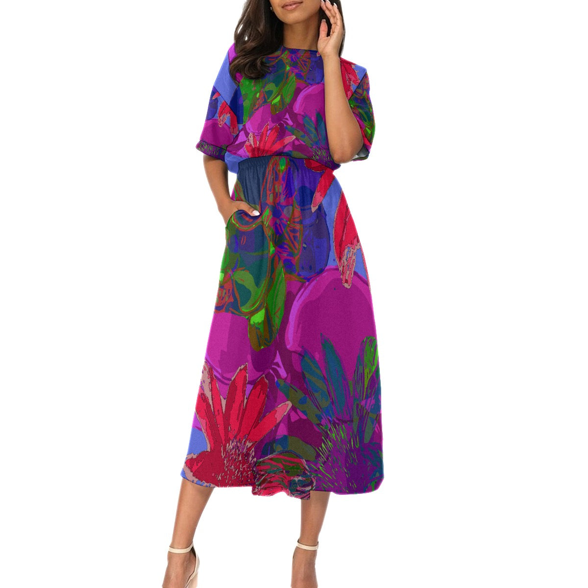 WiB Cocktail Beach Tight-Waist Dress 23197