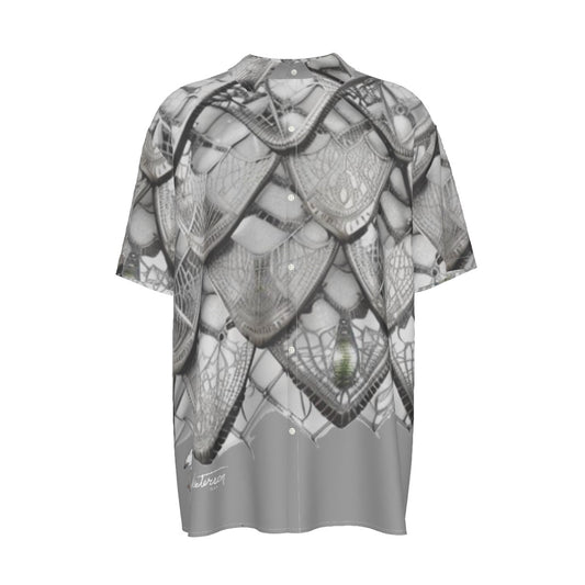 All-Over Print Men's Imitation Silk Short-Sleeved Shirt
