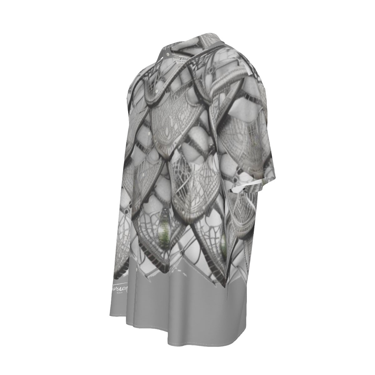 All-Over Print Men's Imitation Silk Short-Sleeved Shirt