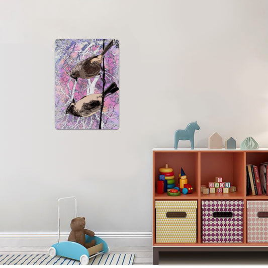 24010 Groton Tufted Titmouse Iron Wall Painting