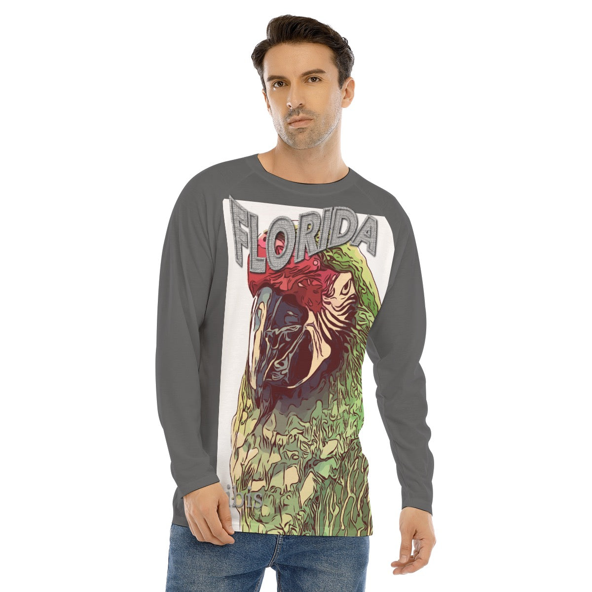 23303 All-Over Print Men's Long Sleeve T-shirt With Raglan Sleeve